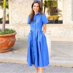EUC ALEXIS for Target Blue Short Sleeve Shirtdress Shirt Dress - Size M
